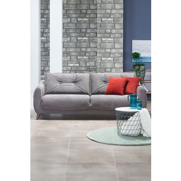 Modalife Olivya Yataklı Üçlü Antrasit Kanepe