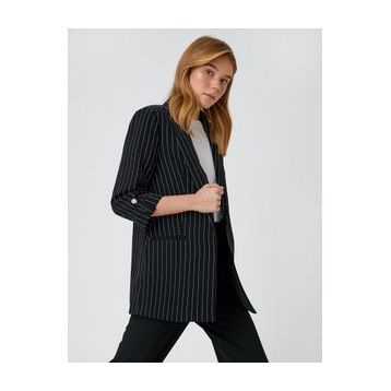 Modalinepark Çizgili Blazer Kadın Ceket