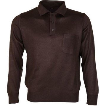 Modarar RAR00684 Polo Yaka Yünlü Koyu Kahverengi Klasik Normal Kesim Erkek Kazak
