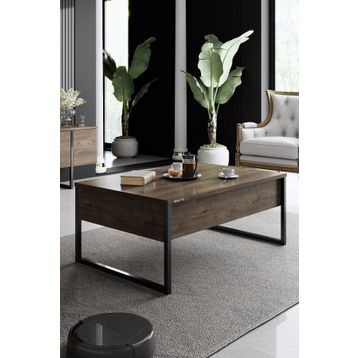 Modatte Luxe 180x50x30 cm Siyah Demir Ayaklı TV Sehpası