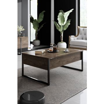 Modatte Luxe 180x50x30 cm Siyah Demir Ayaklı TV Sehpası