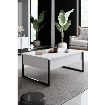 Modatte Luxe 180x50x30 cm Siyah Demir Ayaklı TV Sehpası
