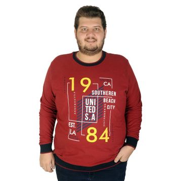 Mode XL 19136 Bordo Erkek Sweatshirt