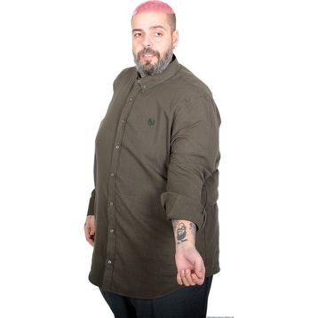 Mode XL 20396 Haki Uzun Kollu Keten Erkek Gömlek