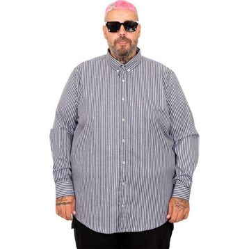 Mode XL 20399 Antrasit Saten Çizgili Erkek Gömlek