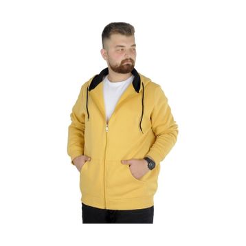 Mode XL 20543 Hardal Kapüşonlu Erkek Sweatshirt