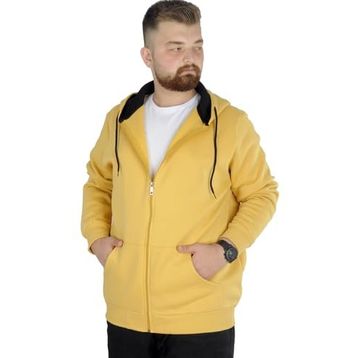 Mode XL 20543 Hardal Kapüşonlu Erkek Sweatshirt