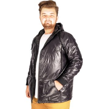 Mode XL 21071 Siyah Kapüşonlu Erkek Mont