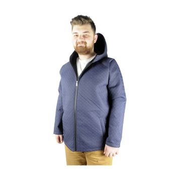 Mode XL 21087 Zippered Diamond Mavi Erkek Mont