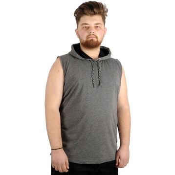 Mode XL 21125 Antramelanj Basic Kapüşonlu Erkek T-Shirt