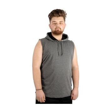 Mode XL 21125 Antramelanj Basic Kapüşonlu Erkek T-Shirt