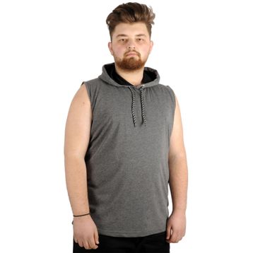 Mode XL 21125 Antramelanj Basic Kapüşonlu Erkek T-Shirt