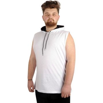Mode XL 21125 Beyaz Basic Kapüşonlu Erkek T-Shirt