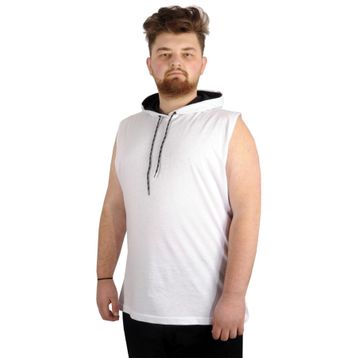 Mode XL 21125 Beyaz Basic Kapüşonlu Erkek T-Shirt
