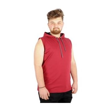 Mode XL 21125 Bordo Basic Kapüşonlu Erkek T-Shirt