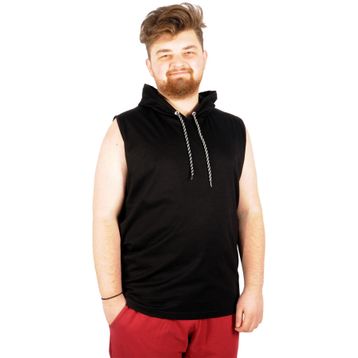 Mode XL 21125 Siyah Basic Kapüşonlu Erkek T-Shirt