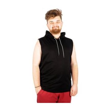 Mode XL 21125 Siyah Basic Kapüşonlu Erkek T-Shirt