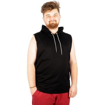 Mode XL 21125 Siyah Basic Kapüşonlu Erkek T-Shirt
