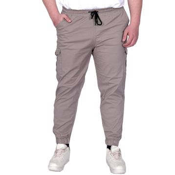 Mode XL 21911 Taş Rengi Keten Kargo Jogger Erkek Pantolon