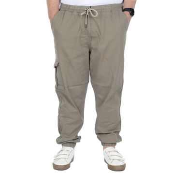 Mode XL 21927 Bej Doğa Gabardin Kargo Jogger Erkek Pantolon