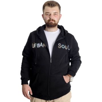 Mode XL 22531 Siyah Kapüşonlu Erkek Sweatshirt