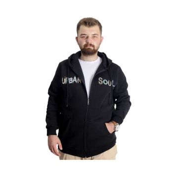 Mode XL 22531 Siyah Kapüşonlu Erkek Sweatshirt
