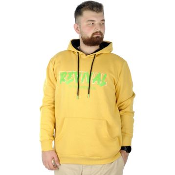 Mode XL 22545 Hardal Kapüşonlu Erkek Sweatshirt