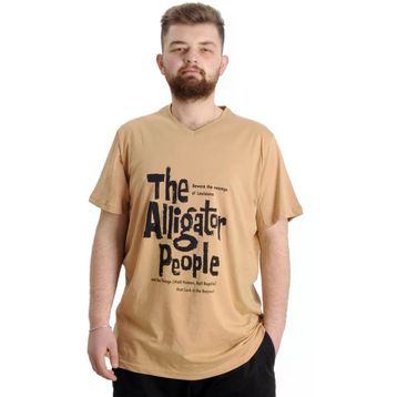 Mode XL 23033 Alligator Bej V Yaka Erkek Tişört