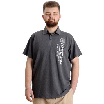 Mode XL 23329 Flt Antramelanj Parçalı Erkek Polo T-Shirt