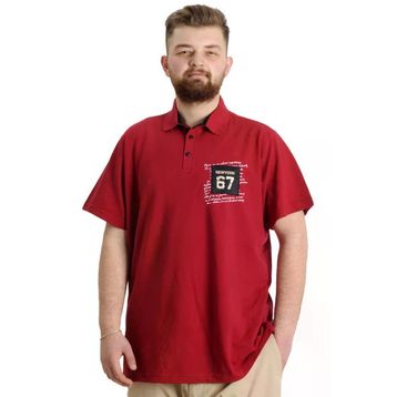 Mode XL 23332 Nyc Bordo Parçalı Erkek Polo T-Shirt