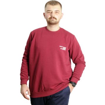 Mode XL 23525 Bordo Bisiklet Yaka Erkek Sweatshirt