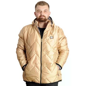 Mode XL 23657 Bej Kapüşonlu Erkek Mont