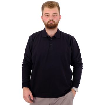 Mode XL U24340 Siyah Polo Yaka Erkek Sweatshirt