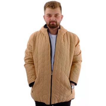 Mode XL U24608 Kapüşonlu Bej Erkek Mont