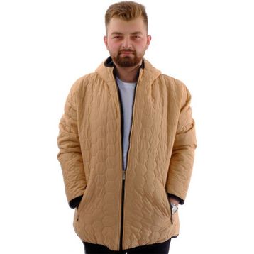 Mode XL U24608 Kapüşonlu Bej Erkek Mont