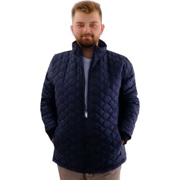 Mode XL U24611 Lacivert Dik Yaka Ribanalı Kol Erkek Mont