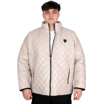 Mode XL U24615 Dik Yaka Kapitone Bej Erkek Mont