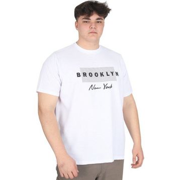 Mode XL U25002 Brooklyn Waffle Beyaz Baskılı Erkek T-shirt