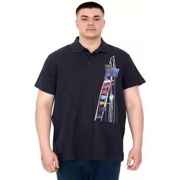 Mode XL U25304 Flag Lacivert Polo Erkek T-shirt