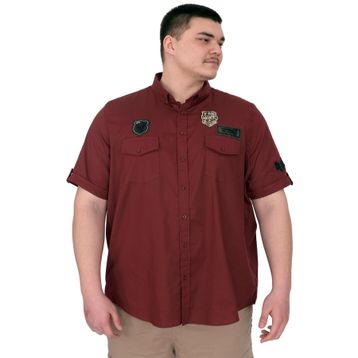 Mode XL U25601B Bordo Çift Kapaklı Gabardin Erkek Gömlek