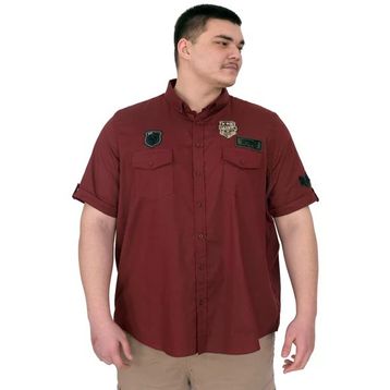 Mode XL U25601B Bordo Çift Kapaklı Gabardin Erkek Gömlek