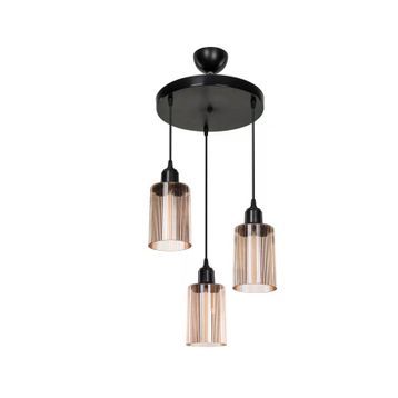 Modelight Aksel 3'lü Bal Optik Camlı Avize