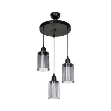 Modelight Aksel 3'lü Füme Optik Camlı Avize