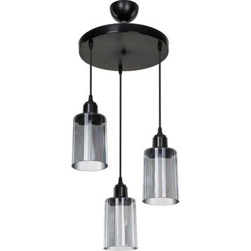 Modelight Aksel 3'lü Füme Optik Camlı Avize