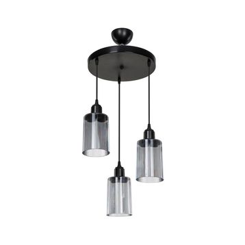 Modelight Aksel 3'lü Füme Optik Camlı Avize