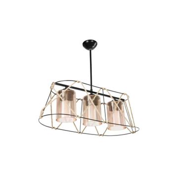 Modelight ASZ-0986 Gezegen Bal Camlı Halatlı 3'lü Avize