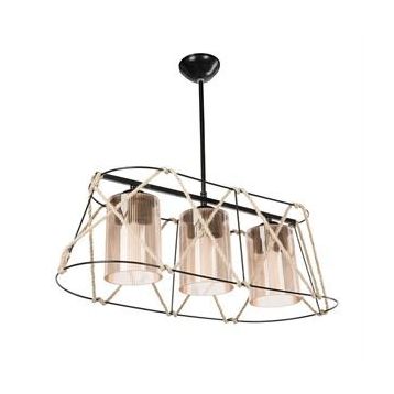 Modelight ASZ-0986 Gezegen Bal Camlı Halatlı 3'lü Avize