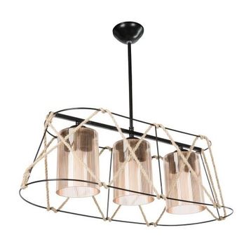 Modelight ASZ-0986 Gezegen Bal Camlı Halatlı 3'lü Avize