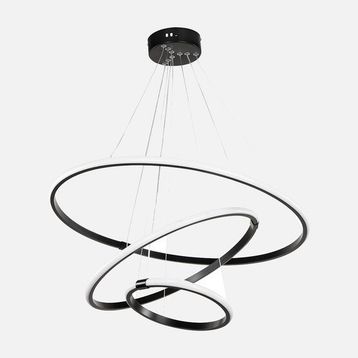 Modelight Ring Siyah Alüminyum 3'lü Sarkıt Led Avize