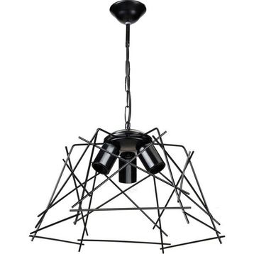 Modelight Tena Metal Üçgen Prizma Tekli Modern Siyah Sarkıt